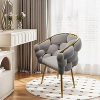 Tabouret de maquillage inclinable en velours de style moderne, pliable, luxe léger, pour salon, coiffeuse, ou salon de manucure
