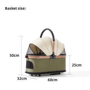 मध्यम बड़े कुत्तों के लिए हल्के फोल्डेबल पालतू रोलर 4 व्हील शॉक अवशोषण बाहरी यात्रा पोर्टेबल पालतू कार्ट - Product Image 3