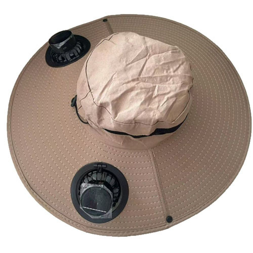 Outdoor Work Cap Solar Powered Fan Hat Sun Hat Wide Brim Cooling Hat for Fishing