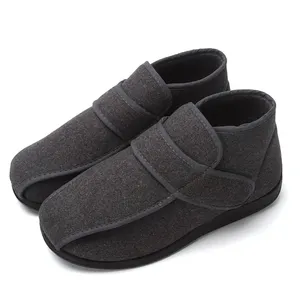 Big Size Fat Wide Foot Diabetic Orthopedic Warm Cotton Shoes Adjustable Medical Slippers