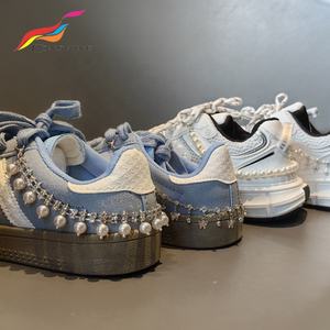 Décorations de chaussures en fausse chaussure, chaîne de lacets en perles et strass, décorations de chaussures pour baskets - Product Image 2