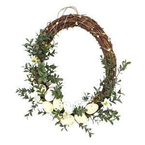 DAMAI <b>Easter</b> <b>Wreath</b> Round Artificial Eggs Flowers Spring <b>Door</b> Hanging Decor for Home Holiday Party Decorations - Product Image 5
