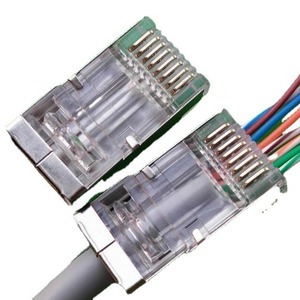 Cat6 Shielded <b>RJ45</b> Connector Metal Silver Shell 8P8C Ethernet Plug For Network <b>Cables</b> - Product Image 3