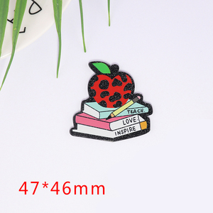 Insignia de profesor personalizada, carrete, lápiz, manzana, café, pizarra, cuaderno, <span class=keywords><strong>estudiante</strong></span>, insignia acrílica, accesorios para tarjeta de identificación, soporte Ree - Product Image 4