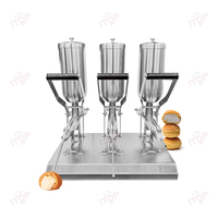 Meilleures ventes : Distributeur de garniture commercial pour pâtisserie, crème, confiture de fruits, beignets, 3 réservoirs, utilisation en boulangerie, en vente