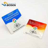 Etiqueta NFC Acrílica Personalizada de 120x120mm NTAG213 para Mesa, Tarjeta de Redes Sociales con Reseñas de Google, Disponible en Stock