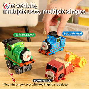 Ensemble de jeu d'aventure automobile Chengji : Jouets de piste de course, voitures d'ingénierie électriques, jouets de piste de train à vapeur électrique de dessin animé - Product Image 3
