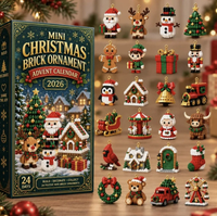 Nouveau Calendrier de l'Avent de Noël 2026 de 24 Jours, Mini Briques, Jouet de Compte à Rebours, Coffret Cadeau de Collection pour Garçons et Filles de 5 à 7 Ans