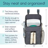 Organisateur de rangement pour couches bébé pliable, suspendu, multifonctionnel, écologique, en polyester gris, décontracté et simple