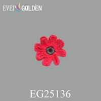 Appliques de fleurs en dentelle crochetée artificielle pour vêtements, sacs, chapeaux - Accessoires à coudre 100% coton EG25136