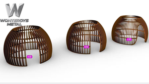 Grande cage à oiseaux en acier inoxydable de style européen, mobilier de restaurant moderne pour la décoration intérieure des cafés et restaurants - Product Image 4