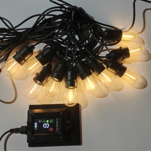<span class=keywords><strong>Guirnalda</strong></span> de luces LED E27 IP65 impermeable solar para patio vacaciones jardín boda Camping decoración al aire libre S14 bombilla 10m 48ft - Product Image 2