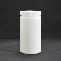 Flacon en plastique HDPE blanc de 150ml pour capsule de pilules de médecine orale solide avec double bouchon bouchon à vis de haute qualité