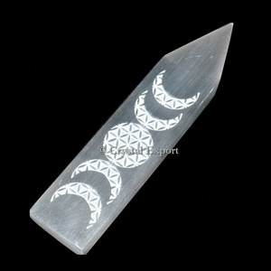 Varitas curativas de selenita de árbol y Luna | varitas curativas productos curativos Fengshui - Product Image 1