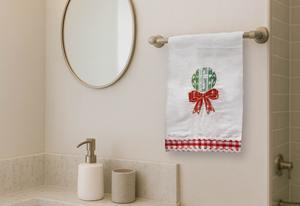 MGM Linen Guest <b>Hand</b> <b>Towel</b>, Monogram Decorative <b>Towel</b>, Absorbent Linen Cotton Bathroom <b>Kitchen</b> Decor - Product Image 3