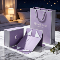 Boîte cadeau magnétique pliable vert menthe avec sac assorti, carton pliable avec logo feuille d'argent pour emballage cadeau naturel