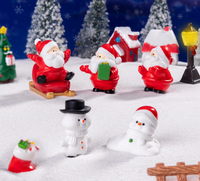 TINY Vintage cerf ange bonhomme de neige décor de Noël ou figurines de scène de la nativité résine échelle à neige pont panneaux routiers lampe traîneau cadeaux arbre