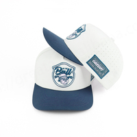 Gorra Deportiva de Golf al por Mayor, Personalizada con Logotipo Bordado en 3D, 5 Paneles, Perforada, Dobby Dot Oxford, 100% Poliéster, Transpirable/Impermeable