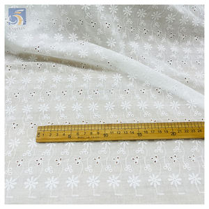 Cina ODM & OEM prezzo competitivo occhiello tessuto di pizzo 100% cotone ricamo tessuto per abbigliamento vestito abbigliamento - Product Image 5