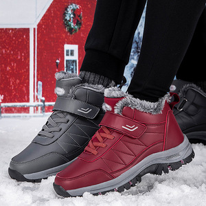 Bottes chaudes pour hommes, bottes de neige à bout rond, doublées de fourrure, antidérapantes, semelle extérieure en caoutchouc, tige synthétique, taille 47 48 - Product Image 2