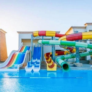 Toboggan aquatique en fibre de verre multicolore sur mesure à grande échelle pour les équipements de <span class=keywords><strong>parc</strong></span> aquatique intérieur pour enfants et adultes - Product Image 4