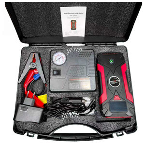 Démarreur <span class=keywords><strong>de</strong></span> voiture et moto 2000A 45W avec compresseur d'air, gonfleur <span class=keywords><strong>de</strong></span> pneus, écran numérique, lampe torche LED, booster <span class=keywords><strong>de</strong></span> batterie portable - Product Image 1