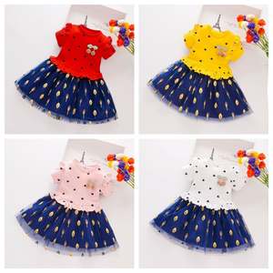 فساتين أطفال بأسعار تنافسية للبيع بالجملة من عمر 1-6 سنوات فساتين أطفال بناتي برقبة دائرية وأكمام قصيرة للحفلات - Product Image 6