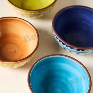 Tazones de Porcelana Artísticos Coloridos de Estilo Mediterráneo, No Tóxicos y Ecológicos, Tazón para Ensalada, Tazón para Nueces - Product Image 4