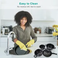 Ensemble de poêles à frire en acier inoxydable de conception européenne, 13 pièces, écologiques, avec fond en fonte et revêtement céramique extérieur, vente en gros