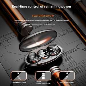 Earbud MD538 gigi biru tidur, earphone nirkabel antiair tidak terlihat, Headphone TWS konduksi tulang suara HIFI - Product Image 4