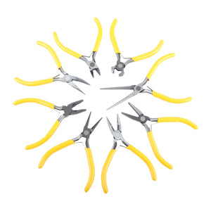 Juego de alicates de joyería Xinrui, 8 piezas, mango amarillo, acero inoxidable, para herramientas de manualidades DIY - Product Image 4