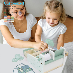 Jouets de simulation de caisse de supermarché en bois EDULAND OEM ODM CPC CE pour enfants, jouet éducatif pour l'apprentissage et le jeu de rôle - Product Image 4