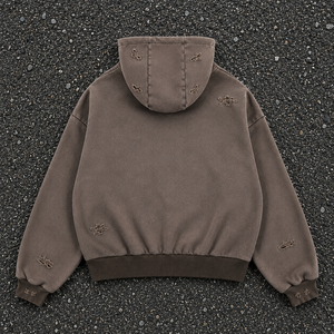 Sudadera con Capucha y Cremallera Just My Essence para Hombre, Estilo Bordado, Forro de Felpa a Cuadros, Algodón - Product Image 2