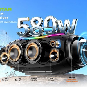 A95 Wireless Outdoor Speaker With Microphone 580w IPX6 BT5.4 RGB Light Device A95 High Output Power Delivers 580W of Powerful Au - Product Image 1