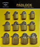 Cadenas en laiton élégants et très sécurisés 32/38/50 mm, lot de 12 cadenas antivol en fer à clé combinée