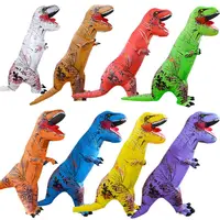 HUAYU Paket Baterai Halloween T-rex, Kostum Dinosaurus Naga Tiup untuk Dewasa Anak-anak