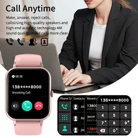 Reloj Inteligente PEJE Square P122 de Silicona y Plástico para Hombre y Mujer con Resistencia al Agua IP68, Mensajes de Texto y Llamadas, Compatible con Android/iOS