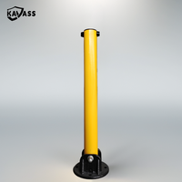 KAVASS Borne de stationnement pliable en acier jaune avec serrure pour les allées des Émirats arabes unis