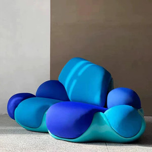 Nuage carré ondulé |   Lit modulaire de luxe contemporain moderne avec rembourrage en mousse |   Salon de villa unique - Product Image 4