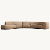 Canapé modulaire en tissu lin pour salon Rhoohill, style américain moderne, 5 pièces avec chaise longue