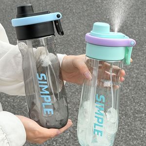 Bouteille d'eau rafraîchissante simple avec fonction de pulvérisation 800 ml pour le fitness et l'hydratation - Product Image 1