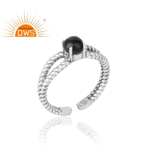 แหวนพลอยโอนิกซ์สีดำดีไซเนอร์925แหวนเงินสเตอร์ลิงโบราณเครื่องประดับคอลเลกชันที่สวยงาม - Product Image 2