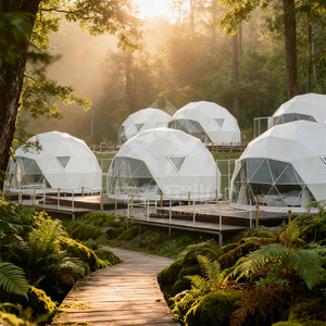 Nhiệm vụ nặng nề khung thép trắc địa mái vòm Trắng glamping Lều tổ chức sự kiện mái vòm lều - Product Image 2