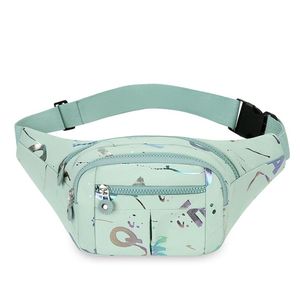 Bolsa de Cintura Unissex Portátil Impermeável com Zíper para Viagem, Padrão de Letras, para Caminhada e Esportes Femininos - Product Image 2