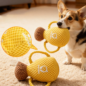 Dog Squeaky Plush <b>Trophy</b> Toy - Puppy Chew Self-Entertaining Cotton Rope Pet Supply - Product Image 6