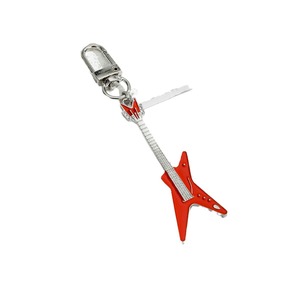 Porte-clés en forme de guitare, mini pendentif en alliage de zinc, accessoire de sac portable, coloré rouge blanc bleu noir - Product Image 5