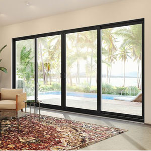 Porte coulissante en aluminium et verre <span class=keywords><strong>de</strong></span> sécurité pour patio, série 126, 3 rails, robuste, grande vue, moderne et populaire - Product Image 1
