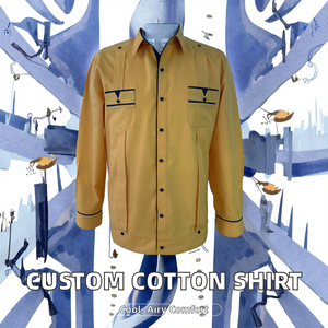 Custom 100% <strong>Cotton</strong> Stand Collar Casual Shirt Breathable Knitted with Print Pattern Size 5XL &amp; 6XL for Spring Formal <strong>Wear</strong> - Product Image 2