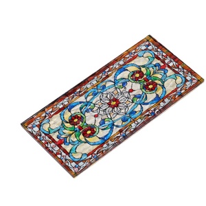 Panneau de décoration murale <span class=keywords><strong>intérieure</strong></span> et extérieure, style victorien contemporain, en verre teinté personnalisé, motif floral, imperméable et résistant au feu - Product Image 1