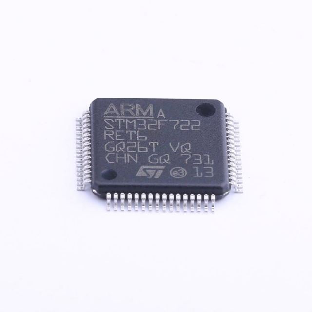 MCU 32-Bit STM32 ARM Cortex M7 RISC 512KB Flash 1.8V/2.5V/3.3V 64-Pin LQFP Tray - Bulk STM32F722RET6 Integrated Circuit